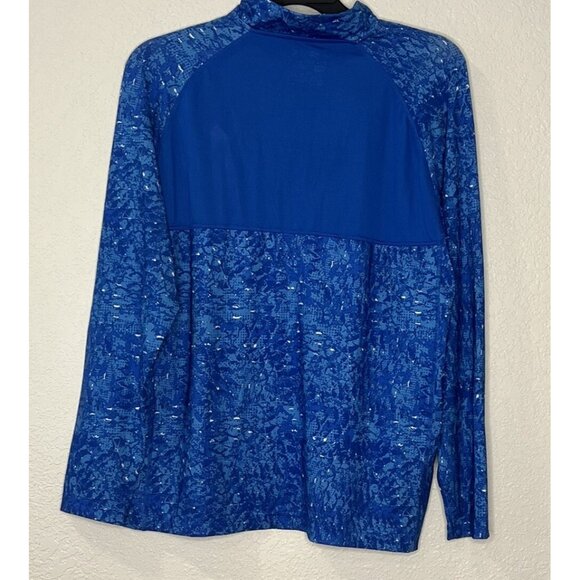 Silver Bait Fishing Shirt Men’s Sz L 1/4 Zip Vented Mesh Back Blue Zip Pocket - Picture 4 of 9